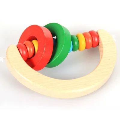 Деревянная погремушка игрушка детский деревянный колокольчик образовательное оборудование погремушки для дети младшего возраста juguetes bebes - Цвет: Hand type