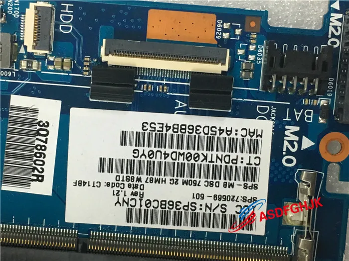 الأصلي اللوحة لابتوب HP الحسد توش 15 15-J 720569-501 720569-001 HM87 gt750M شحن مجاني