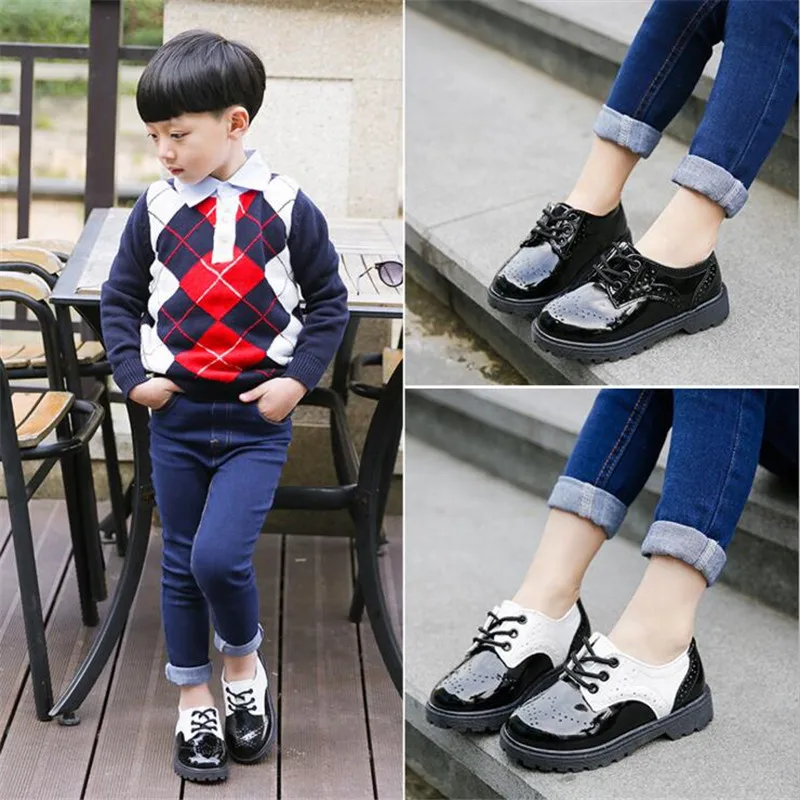 Spring autumn Children boy Casual England style Shoes fashion leather students Performance shoes
