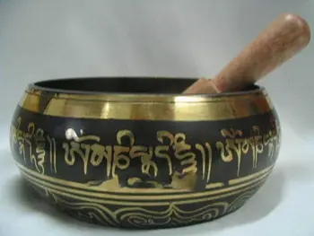 

Chinese Tibet fancy Tibetan brass Buddhist prayer Singing Bowl 16CM