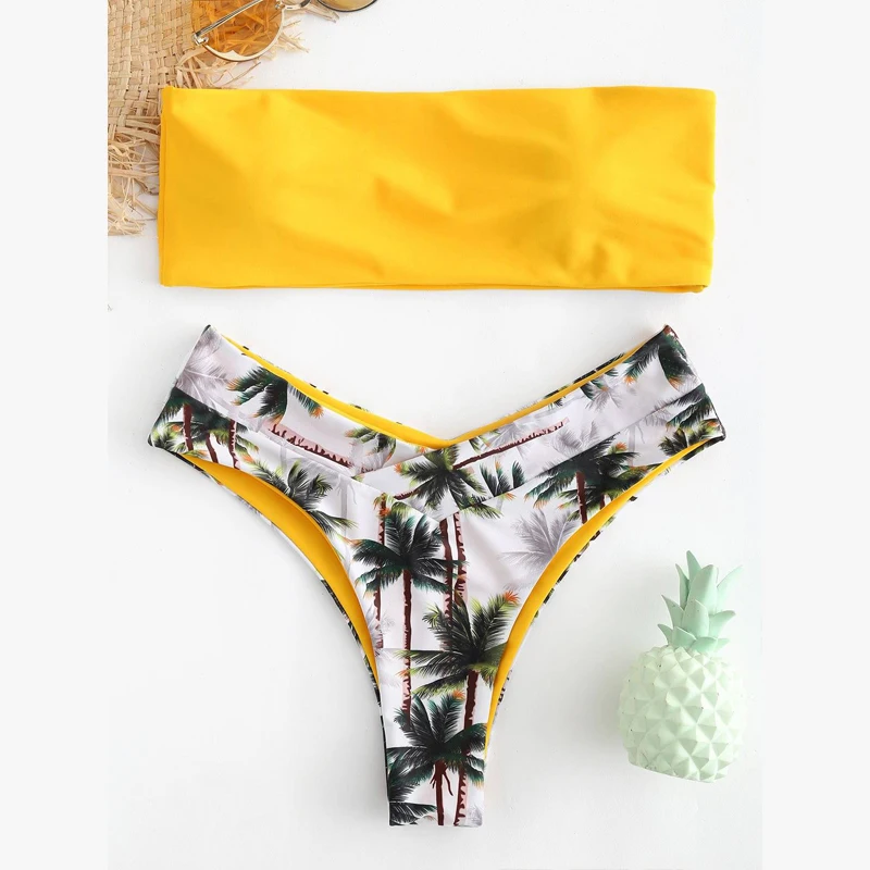 Bikinx Bandeau swimwear women push up swimsuit female Cactus Print micro bikini 2019 sexy bathing suit beach bathers Biquini new Bikinx Bandeau swimwear women push up swimsuit female Cactus Print micro bikini 2019 sexy bathing suit beach bathers Biquini new