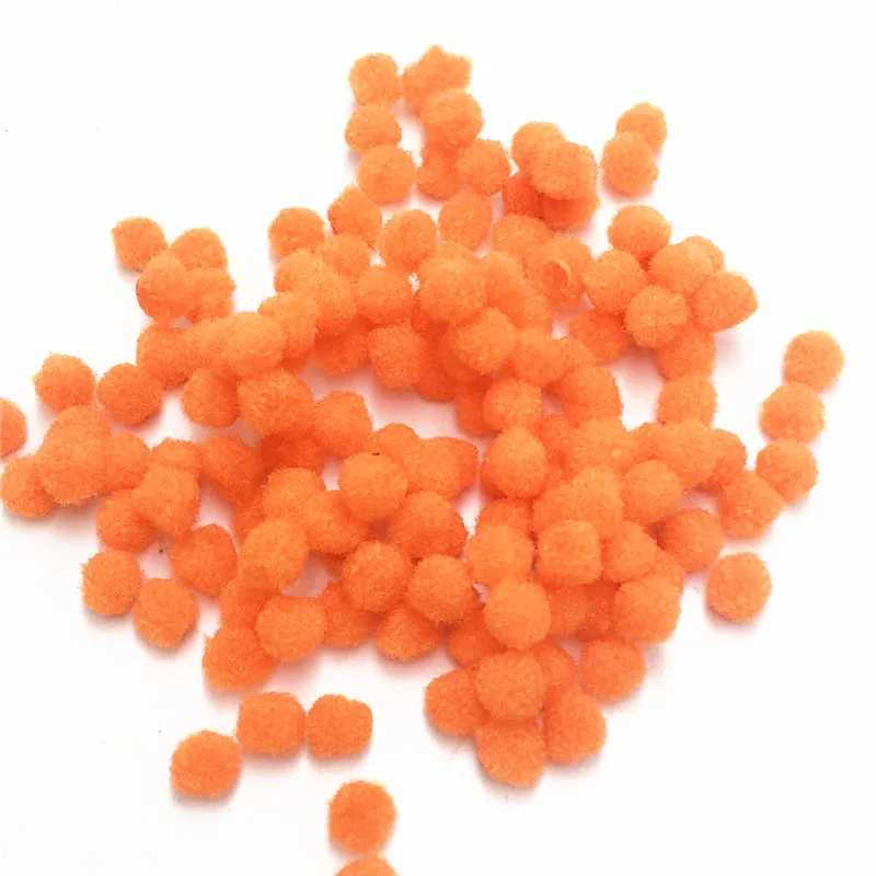 

200pcs Orange color DIY Crafts 7MM Round Shaped Pompom Plush Ball Soft Fluffy Pom Pom for Wedding Decoration 006