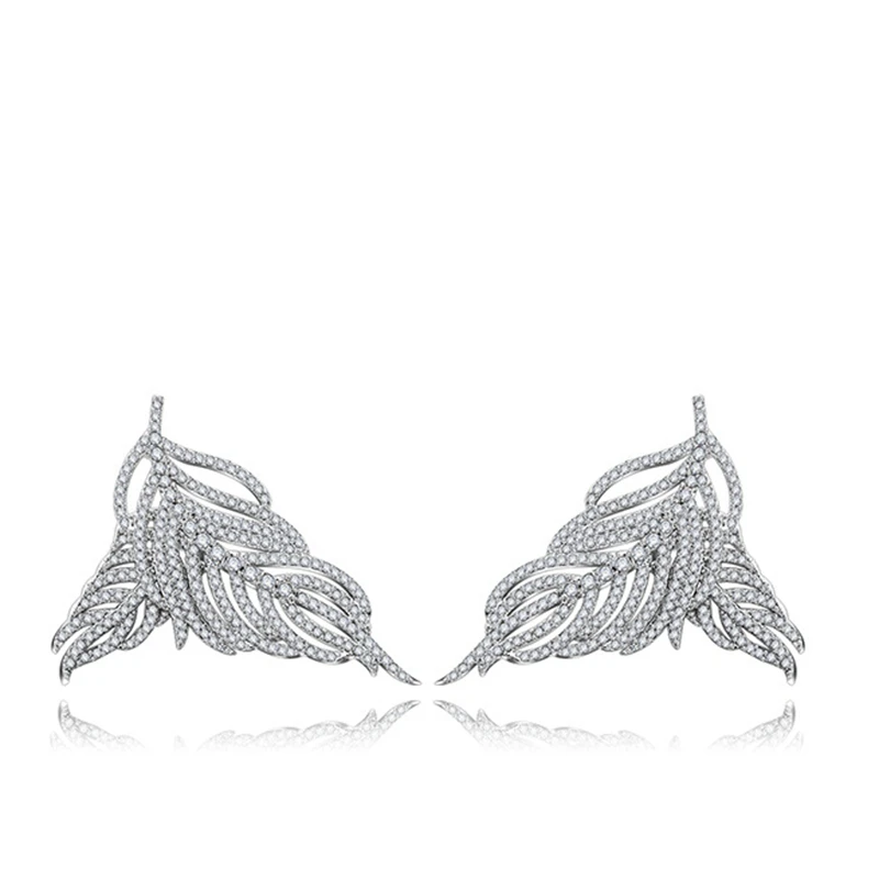 Fashion AAA cubic zirconia Classic Double leaf statement earrings Wedding/Party/dinner Jewelry for women's Accessaries YDGE020 |
