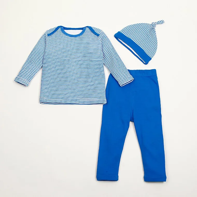 Комплект одежды из 3 предметов для маленьких мальчиков и девочек 0-18 месяцев на весну и осень, Красная футболка в полоску+ штаны+ шапочка, спортивные костюмы для новорожденных, Одежда для младенцев, BC1347