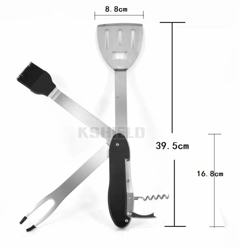 KSHIELD набор инструментов для приготовления пищи на открытом воздухе, для кемпинга, кухни, барбекю, гриля, утвари, аксессуары, многофункциональные лопатки, вилки, шампуры