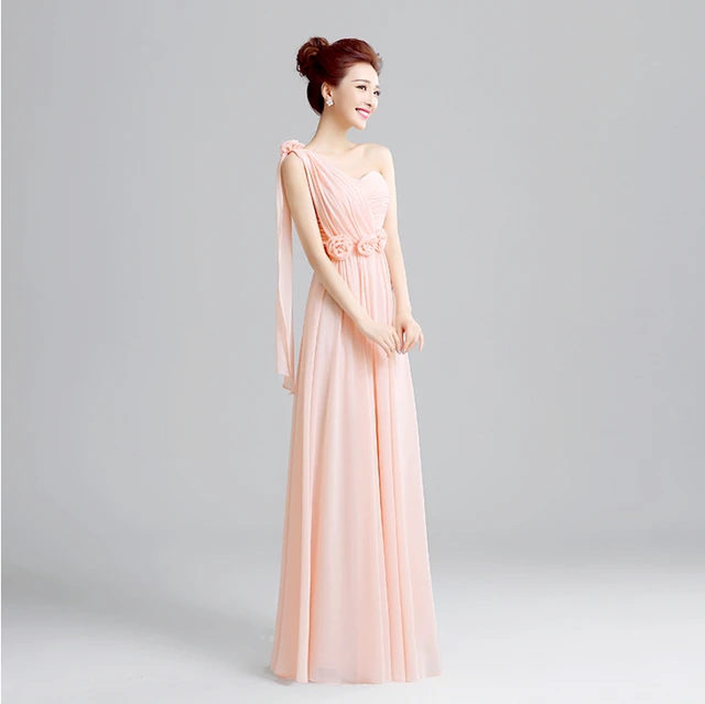One Shoulder Floor Length Dress