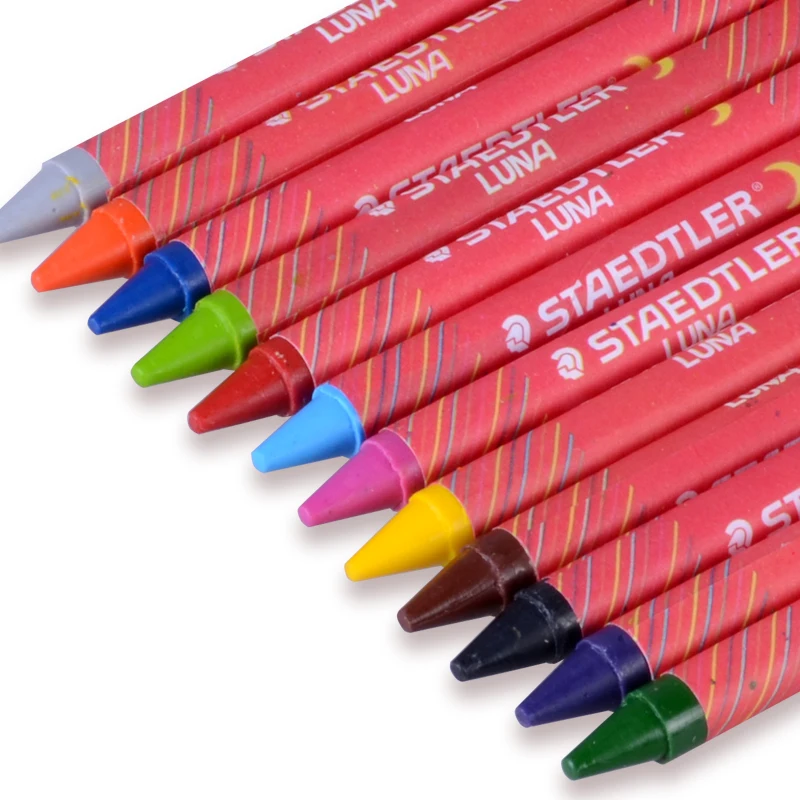 Staedtler Luna 2200 LC12 12 цветов восковой карандаш для детей воск для рисования Мелки школьные офисные товары для рукоделия