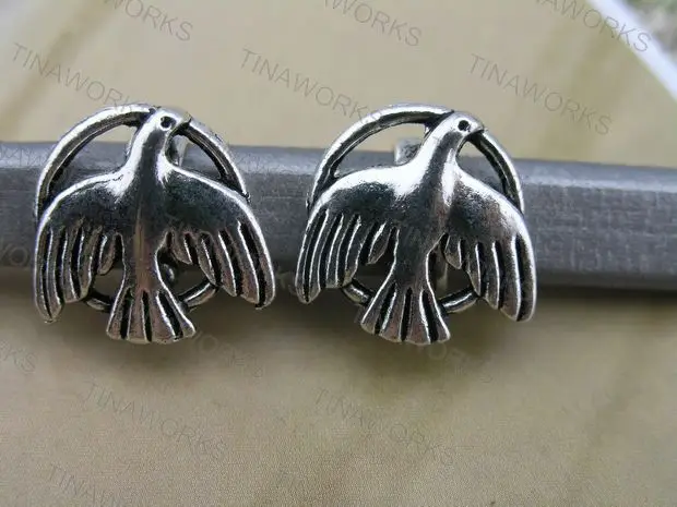 

FREE SHIPPING 30pcs Antique-Silver 10.4x6.4mm Eagle Slider Spacer For Licorice Leather--PAT187