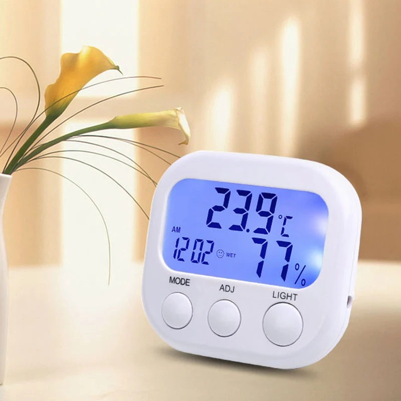 

Smart Home Digital Mini Indoor Humidity Temperature Monitor Hygrometer Thermometer Alarm Clock with Backlight