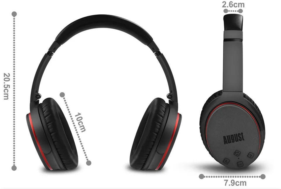 August EP735 Active Noise Cancelling Bluetooth Headphones