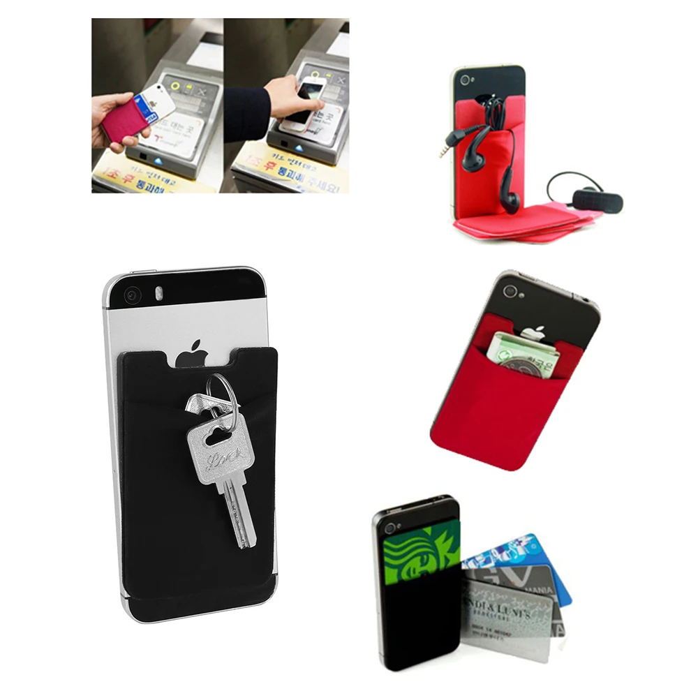 

New Universal Phone Card Holder Elastic Cell Phone Wallet Case Credit ID Card Pocket Adhesive Sticker Cellphone Pocket