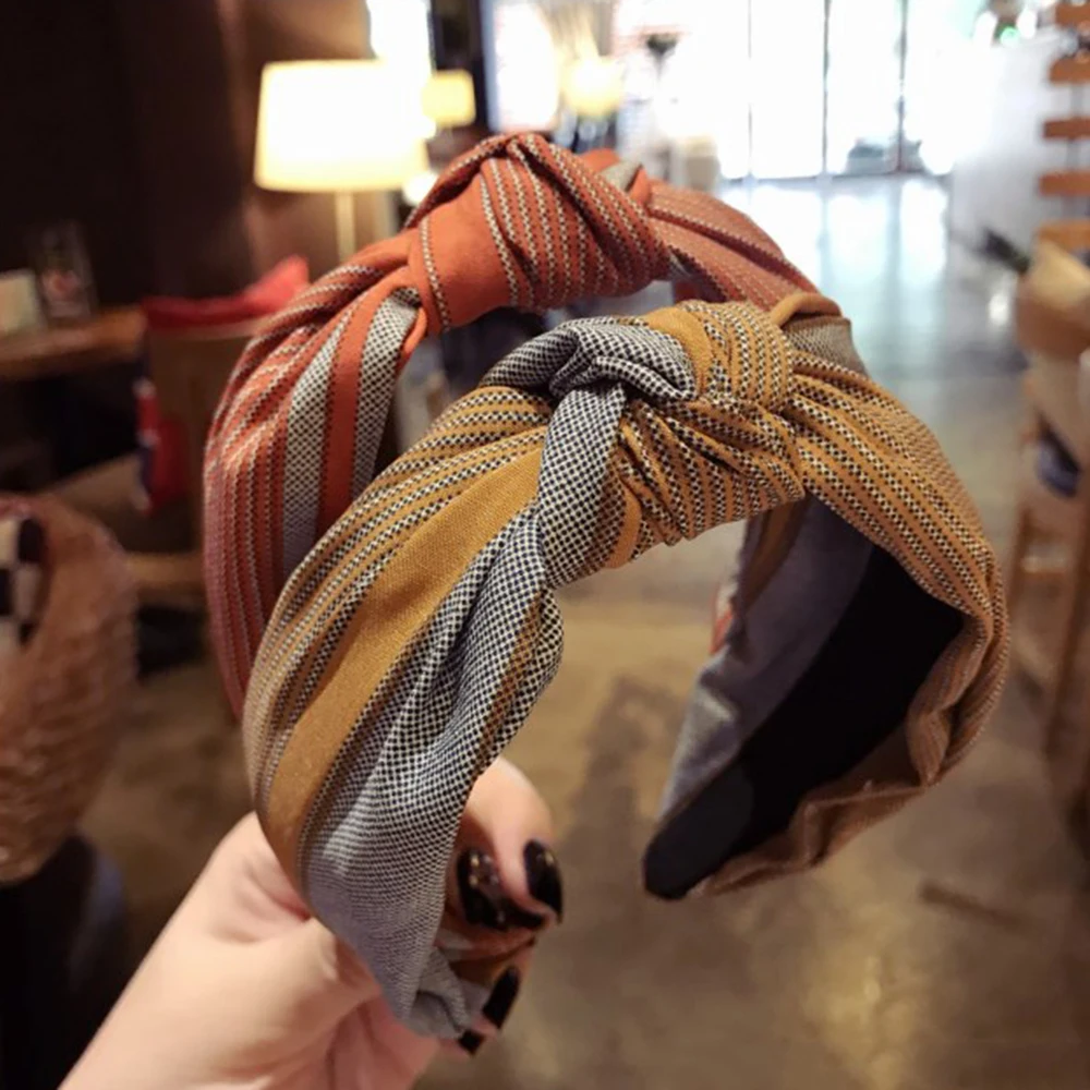 

turban headband Handmade Leaves Print Hair Accessories Women Girls Bow knot Wide Hairband Print boho Fabric Headband Headdress