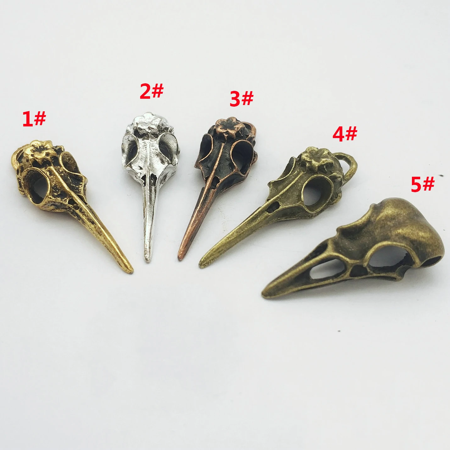

antique bronze bird skull head pendant steam punk hanger for bag, hat, shoe,clothes,leatherdecoration diy craft accessories