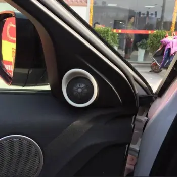 

BBQ@FUKA ABS Car Interior Front Door Sound Stereo Speaker Decorative Frame Ring Cover Trim Fit For Range Rover Evoque 2014-15