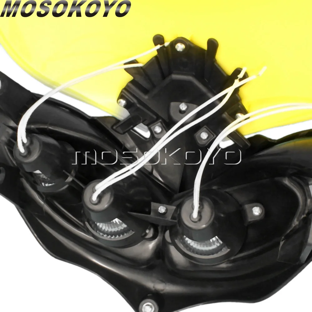 Мотоцикл Байк Enduro фары для мотокросса для Yamaha Suzuki LTZ RM 650 200 250 125 400 РМЗ DR DRZ желтый головной обтекатель