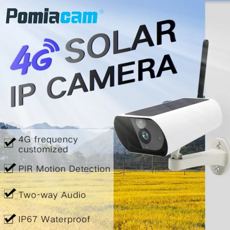 Y9 Wireless GSM 4G SIM Card Solar Powered Surveillance Camera for Outdoor Indoor Security Full HD 1080P Bullet IP Camera