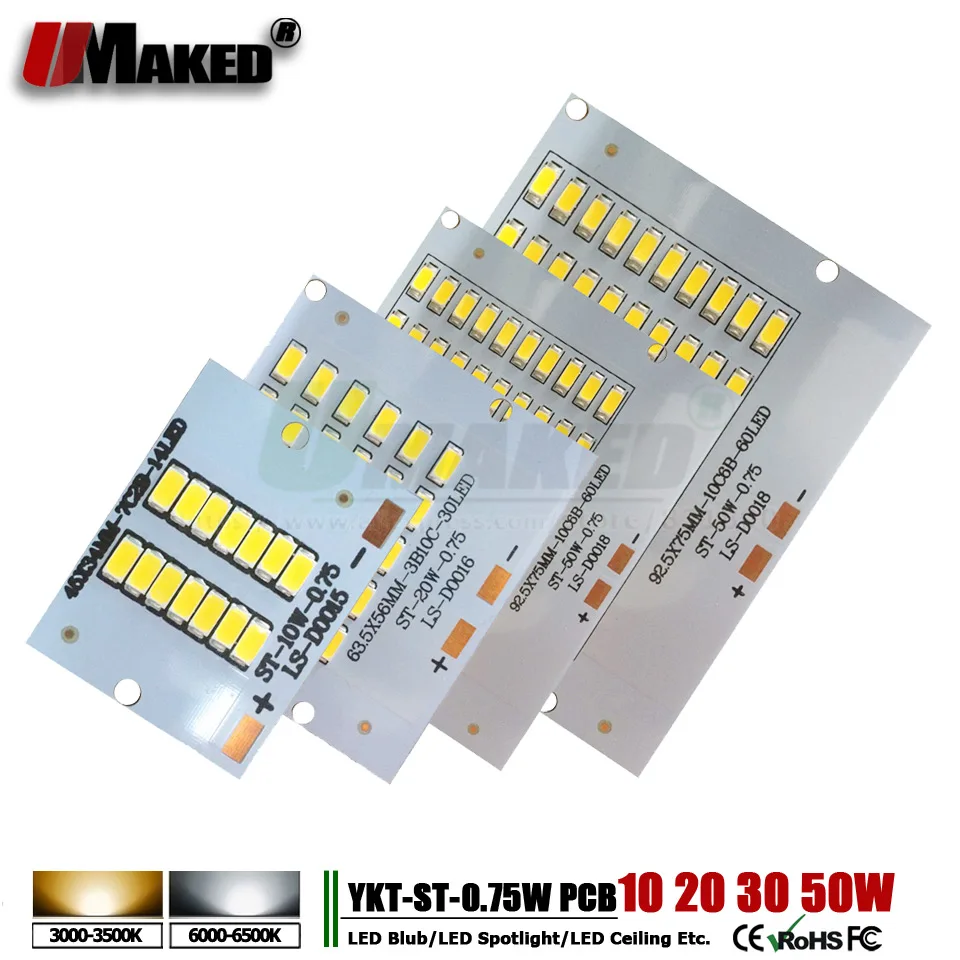 5 шт. светодиодный алюминиевый прожектор pcb 10 Вт 20 30 50 SMD5730 панель источника