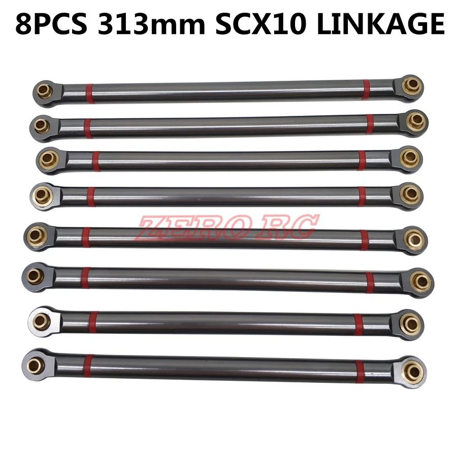 

8pcs ALLOY Upper + Lower Linkage Link Rod Set For 313mm Wheelbase AXIAL SCX10
