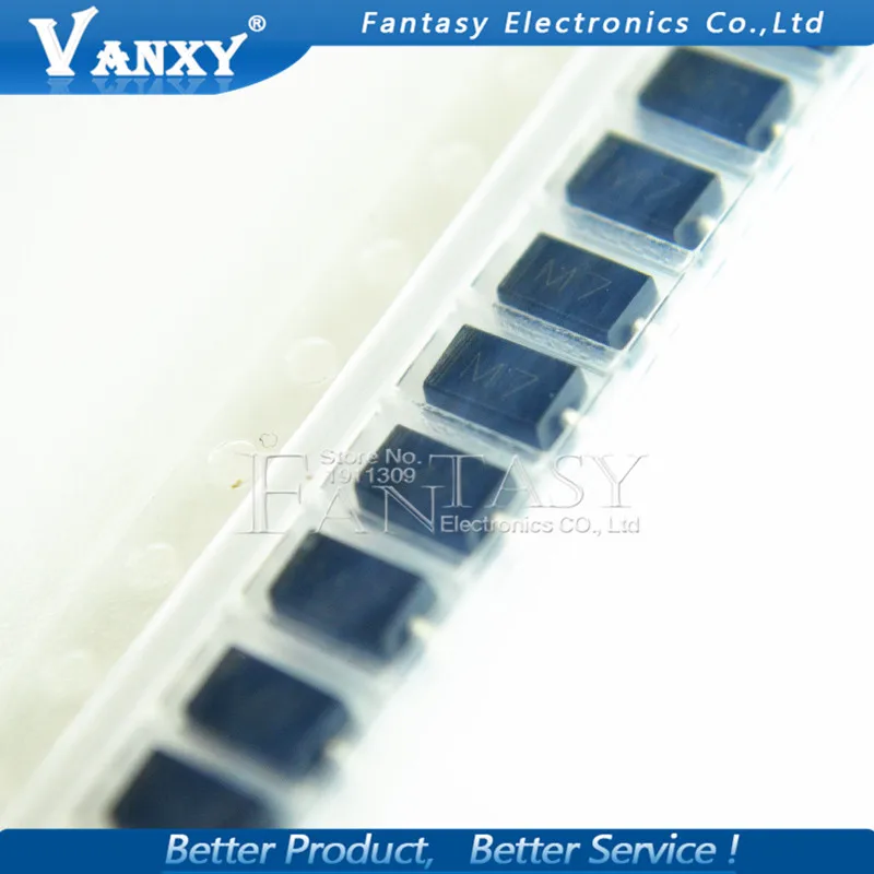 100 шт. диод M7 1N4007 SMD 1A 1000 В IN4007 выпрямительный диод|100pcs diode|diode m7rectifier diode |
