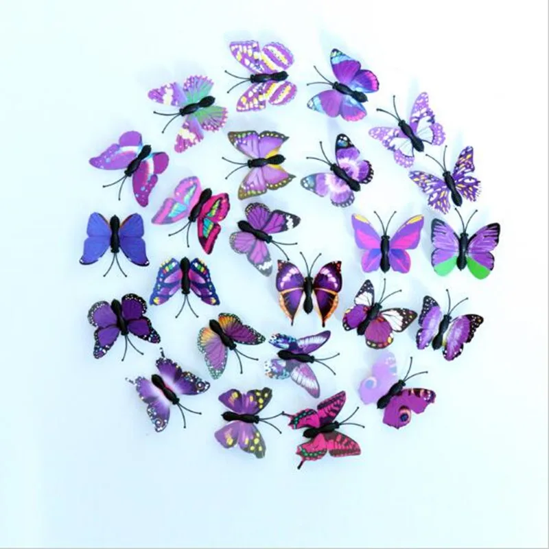 Download 12PCS/Set 3D Butterfly Sticker PVC Wall Decor Cute ...