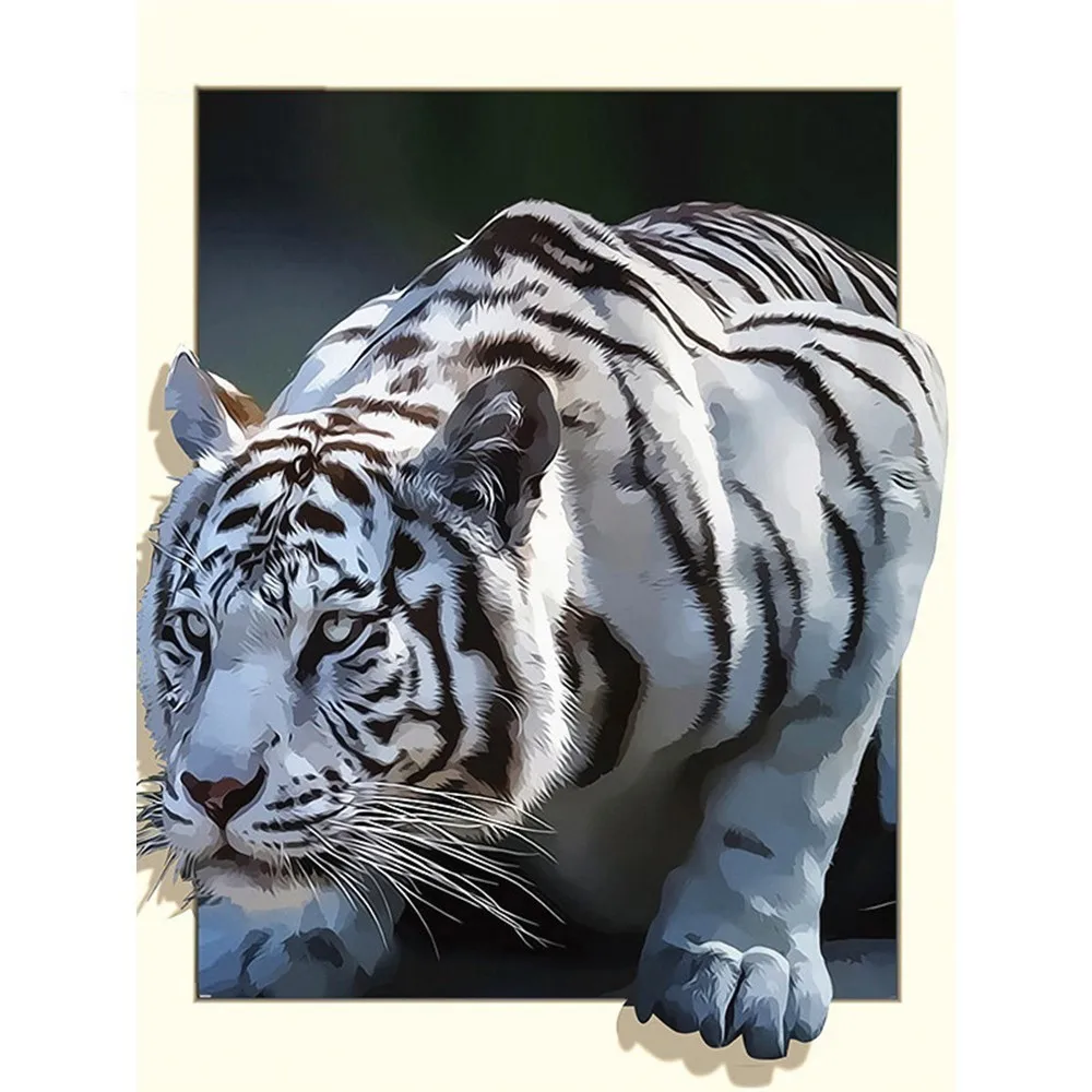 Huacan 5d diy Алмазная картина тигр Алмазная мозаика изображение животного из страз Алмазная вышивка полная дрель квадратный Декор для дома - Цвет: H3242