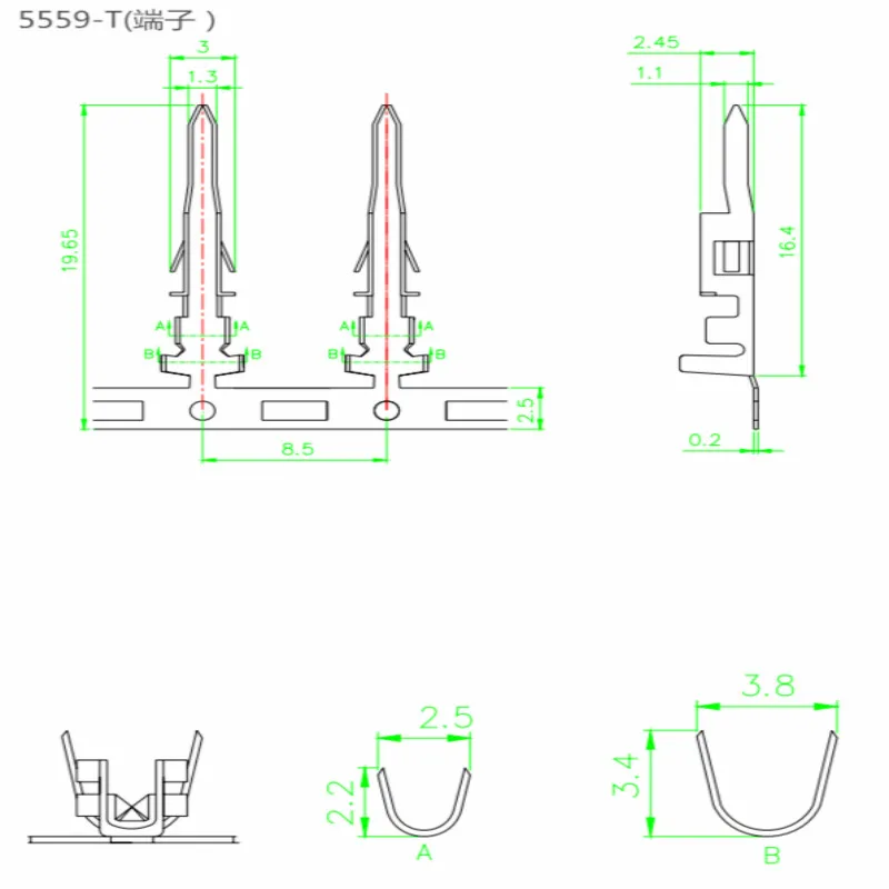 100 قطعة/الوحدة 4.2 مللي متر 5557 و 5559 سلسلة الذكور و الإناث محطة دبابيس للكمبيوتر ATX/PCI-E/EPS الطاقة كابل إمداد الطاقة.