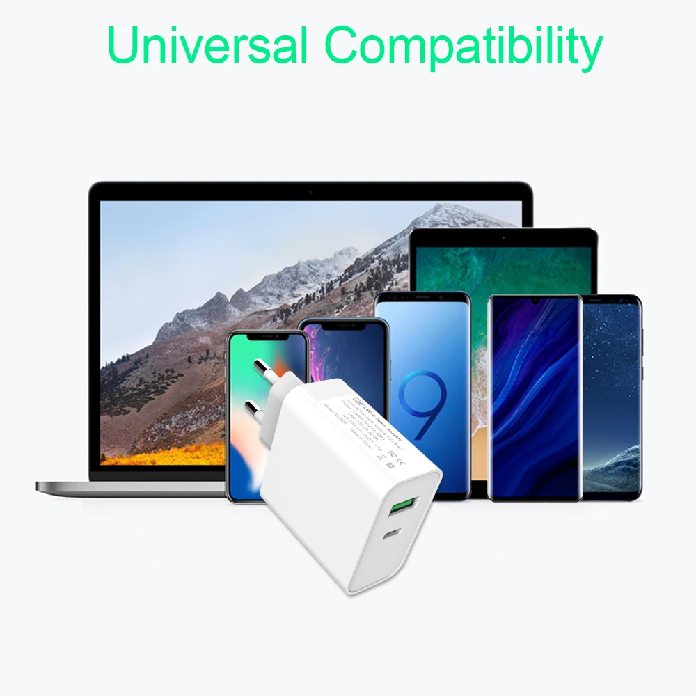 42 Вт TYPE-C USB-C адаптер питания, PD30W QC3.0 зарядное устройство для USB-C ноутбуков MacBook Pro/Воздушный iPad Pro samsung iPhone (стандартный кабель