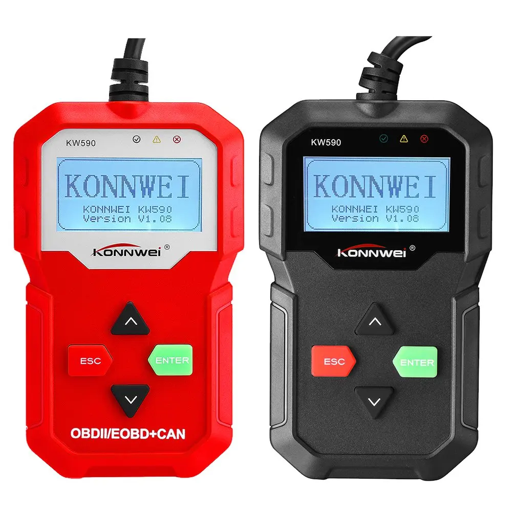 KW590 приспособление для диагностики obdii Автомобильный сканер для диагностики неисправностей автомобиля Teller 12 В Авто обнаружения сканер