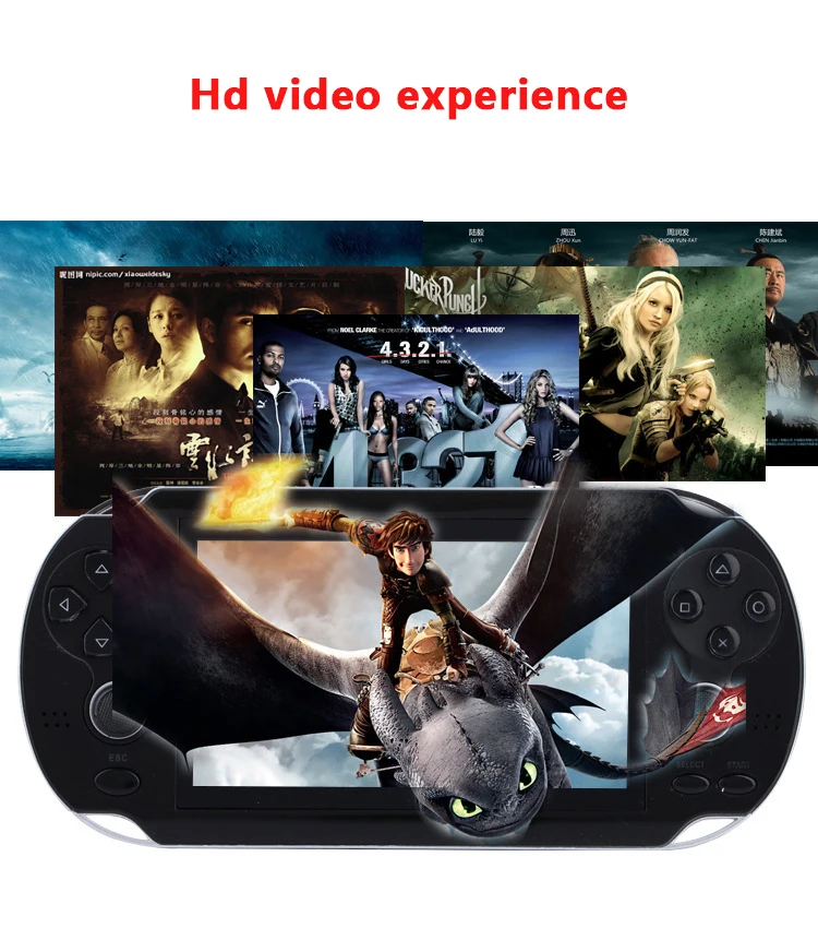 

Hot selling Portable 4.3 inch large screen 8G dual joystick for PSP handheld game console with movie max 64 G expansion card