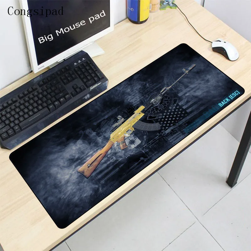 Congsipad Top Quality counter strike CS GO gun Laptop Gaming Mice Lock Edge Mousepad BIG SIZE Rubber Game Mouse Pad For LOL DOTA