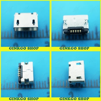 

50pcs/lot Micro USB Jack USB Connector Charge Socket 5P 5Pin AB Type without Edge Crul Square Mouth for Mobile Phone Tablet PC