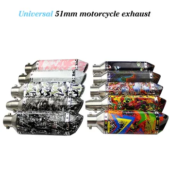 

51mm Motorcycle Modified Exhaust Scooter Muffler Exhaust pipe with DB killer For CBR CBR125 CBR250 CB400 CB600 YZF FZ400 Z750