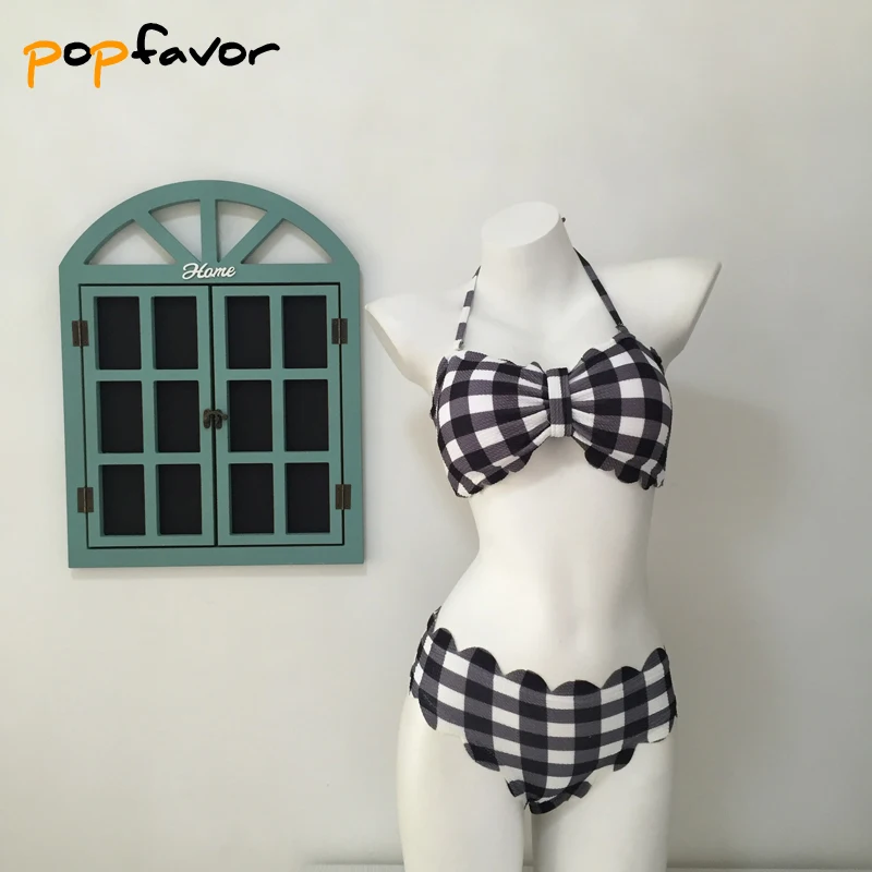 Popfavor Комплект бикини 2018 Новинка; Лидер продаж Холтер бинты Купальники для малышек женский печатных Push Up Купальник Для женщин ванный