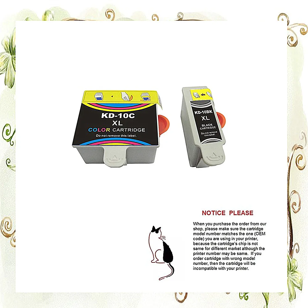 

YOTAT 2pcs Ink Cartridge Compatible for Kodak 10 Kodak Easyshare 5100 5300 5500 ESP 3 5 7 9 ESP 3250 5250 7250 9250 5210