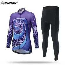 XINTOWN Long Sleeve Cycling Jersey Set MTB Bike Clothing Bicycle Jerseys Clothes For W Maillot Ropa Ciclismo