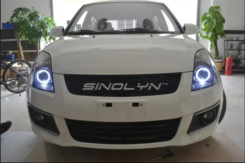 SINOLYN автомобильный Стайлинг 3,0 светодиодный ангельские глаза дьявола автомобильный проектор фары объектив биксенон модифицированный Комплект 4300K 6000K 8000K H1 H4 H7 9006