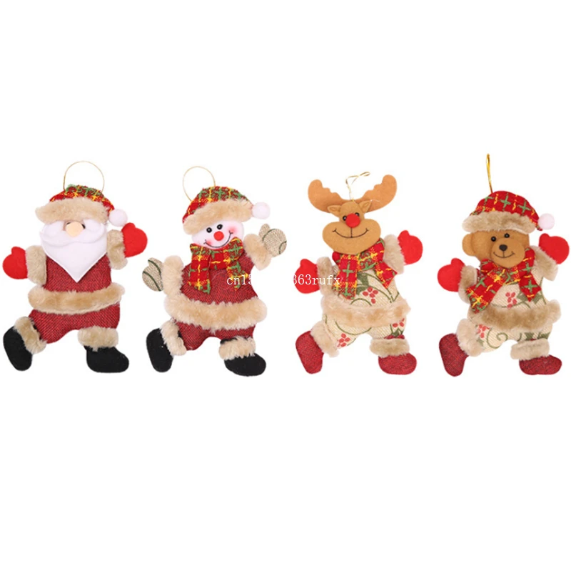 100pcs Christmas Hang Decoration Snowman Santa Claus Elk Reindeer Tree Hanging Ornaments Gift Toy Doll | Дом и сад