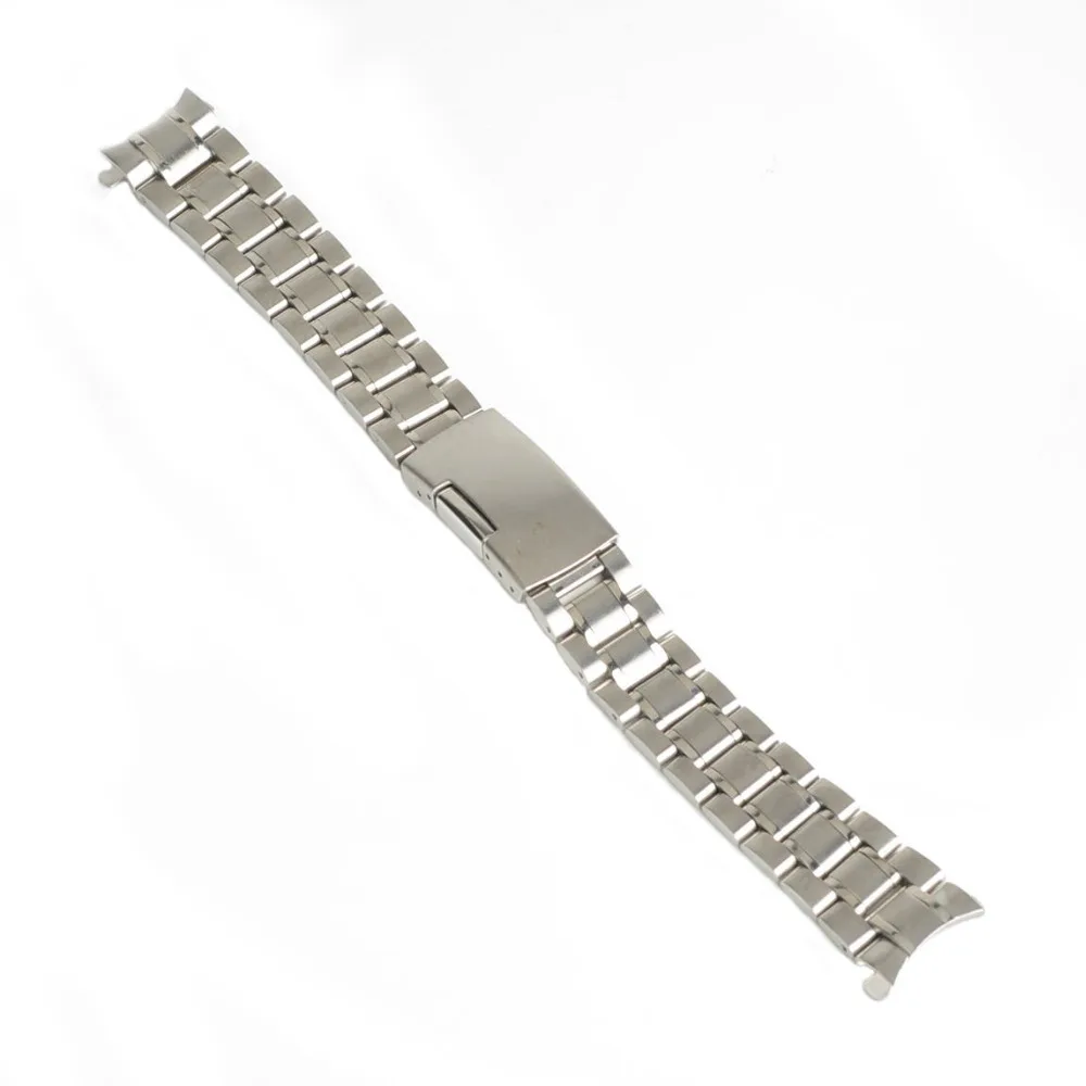 Новинка, мужские и женские 20 мм серебряные часы из нержавеющей стали, ремешок, браслет с загнутым концом, сменные Мужские t Wathbands