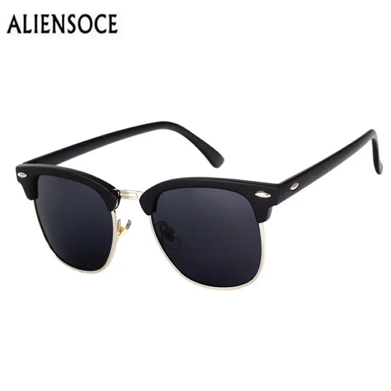 ALIENSOCE Retro Rivet Polarized Sunglasses Men Cla...