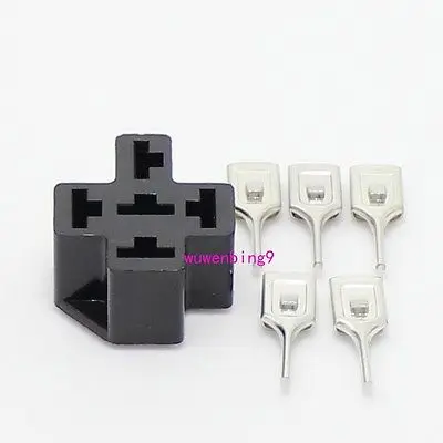 

10 sets - PCB auto relay socket 5pin and 5pcs 6.3mm terminal car relay holder