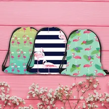 Модная сумка на шнурке с 3D принтом Фламинго Mochila Feminina рюкзак на шнурке Женский Повседневный Рюкзак для девочек