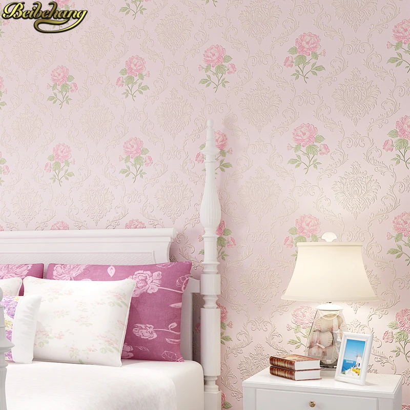 European Luxury Flowers Stereo 3D Wallpaper Damascus 3D Relief Mural Wall Paper Living Room Bedroom Wallpaper For Walls Green