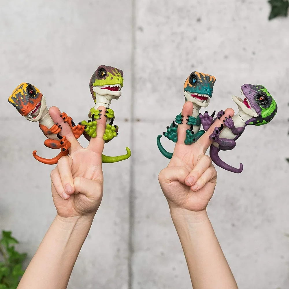 Кончик пальца динозавр электронная интерактивная игрушка для питомцев одомашненный Раптор Брюс палец Динозавр Дети Рождественский подарок игрушки для детей