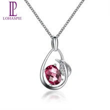 Lohaspie, ювелирное изделие с бриллиантами, 18 К, 750, белое золото, натуральный драгоценный камень, родолит, гранат, подвеска, ювелирное изделие для подарка, Новинка