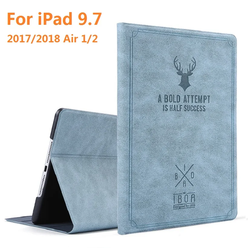 Чехол с мультяшным рисунком 9 7 дюйма для iPad 2017 2018 Air 1 2 чехол оленем умный откидной