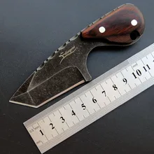 Eafengrow EF104 440C Blade Wood +Steel Handle Fixed Blade Knife Survival Camping tool Hunting Pocket Knife tactical edc tool high end microtech scarab troodon a07 camping hunting tacticall tool 440c blade aviation aluminum handle