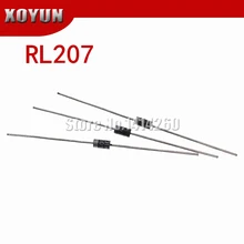 100 шт./лот RL207 2A 1000 V DO-15 с выпрямительным диодом