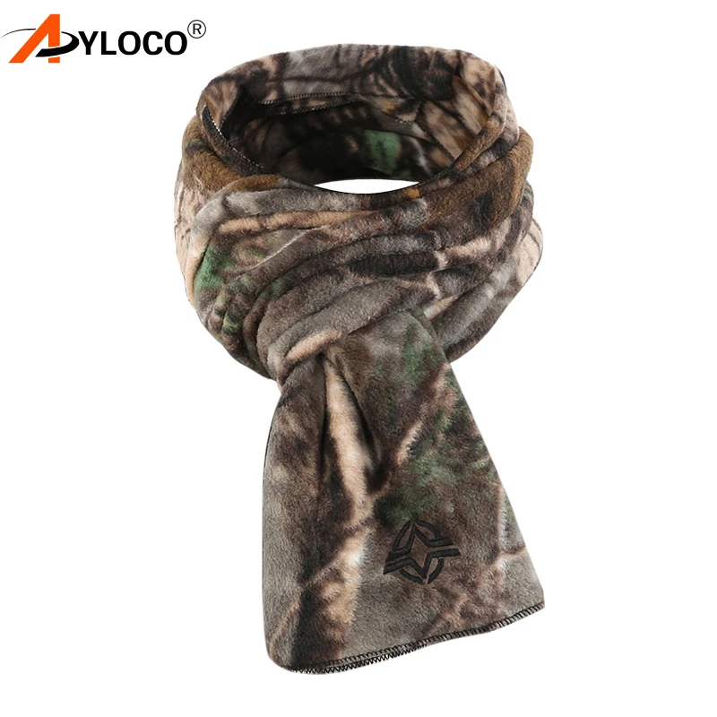 Tactical Fleece Camo Scarf Hunting Shooting Neck Warmer Gaiter Thermal Scarves
