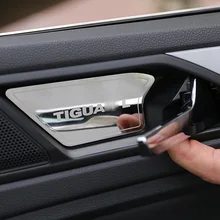 Для Tiguan L Автомобильная внутренняя ручка отделка чаши декоративная крышка блестящая наклейка аксессуары для автомобиля Стайлинг