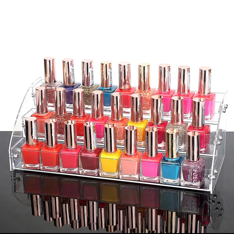 Mordoa 3 Tiers Acrylic Clear Nail Polish Cosmetic Display ...
